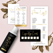Modern White Black Gold Beauty Salon Stationery