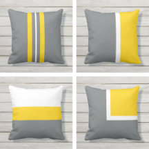 Grey and Yellow Outdoor Pillows