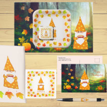 Thanksgiving Gnome & Fall Leaves