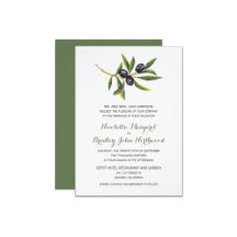 Watercolor Olive Tree Branch