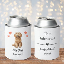 Custom Dog Wedding Can Coolers