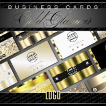 Business Cards Logo Gold Luxe Glam Sparkly Glitter