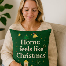 Cozy Holiday Throw Pillow – Minimalist Christmas 