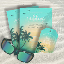 Tropical Isle Sunrise Wedding Teal