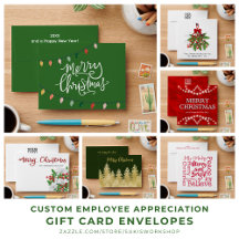 Custom Employee Appreciation Gift Card Envelopes
