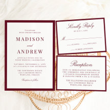 Modern Burgundy Border Wedding Collection