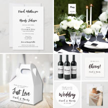 Just Love - White Black Modern Simple Minimalist