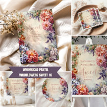 Whimsical Pastel Wildflowers Sweet 16