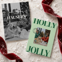 Bold Modern Postage Stamp Family Photo Holiday