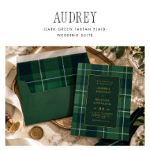 AUDREY Dark Green Tartan Polo Plaid Wedding Suite