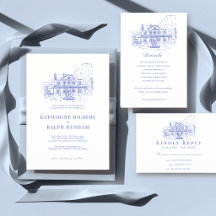 Blue Colonial House/Mansion/Manor Wedding