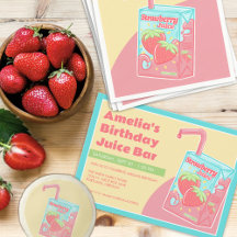 Strawberry Juice Box Birthday Party