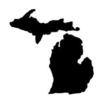 Michigan Solid Black Silhouette With Sayings