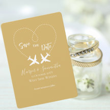 Travel Wedding Airplane Heart & Photo Modern Gold