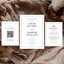 Wedding Elegant Classic Black and White Script