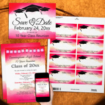 Watercolor Class Reunion Party Planning