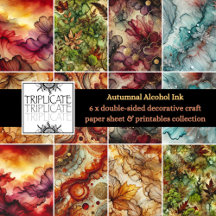 Autumnal Alcohol Ink Scrapbook Background Textures