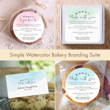 Simple Cute Watercolor Bakery Branding Suite