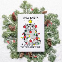 Funny Cat Owner Custom Christmas Card