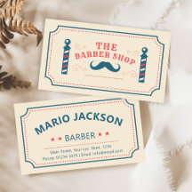 Vintage Modern Blue And Red Hair Card 1