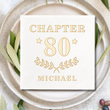 80th Birthday Real Foil Stamped Napkins