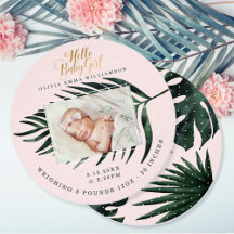 Baby Girl Birth Announcement Photo Cards