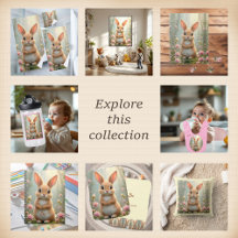 Cute little bunny surrounded by flowers