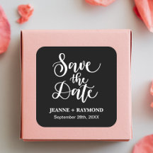 Save The Date Square Wedding Stickers