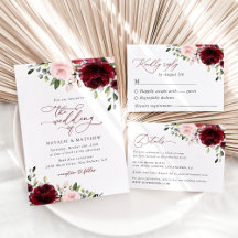 Burgundy and Blush Flowers Wedding Collection