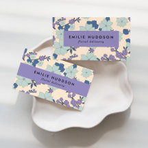 Purple and Blue Flowers Business Cards Collection