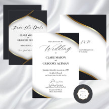Elegant Black White Gold Wedding Collection