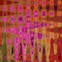Hot Pink Groovy Abstract Retro Atomic Waves