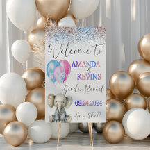 He or She Gender Reveal Pink and Blue Balloons