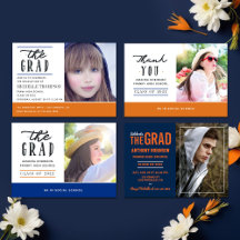 Bold Orange and Blue Graduation Collection