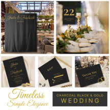 Timeless - Charcoal Black & Gold Simple Elegance 
