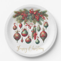 CHRISTMAS MATCHING PLATES AND NAPKINS