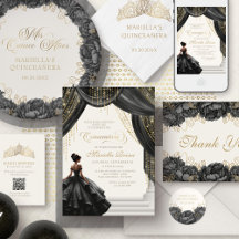 Black Princess Tiara Crown Quinceañera