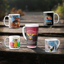 US Virgin Islands Madras Caribbean Mugs Cups 