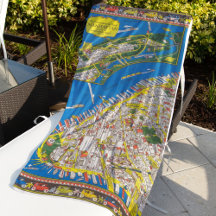 Fun Vintage 1926 Restored Pictorial Manhattan Map