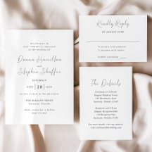 Modern Clean Wedding Invitation Suite