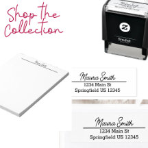 Minimalist Back and White Custom Name Stationery 