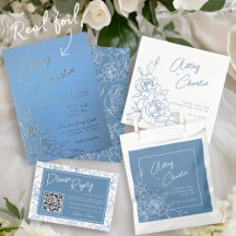 Dusty Blue & White Botanical Wedding