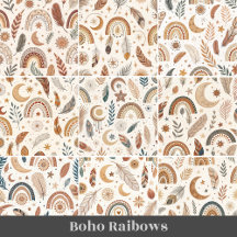 Boho Rainbow Feathers