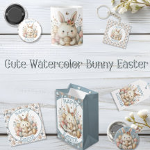 Cute Watercolor Bunny Easter