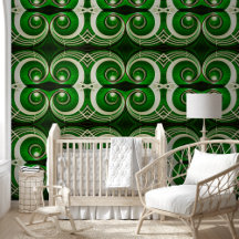 Home & Living with white green mirrored spirals