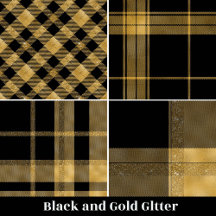Luxury Black and Gold Plaid Tartan Gifts