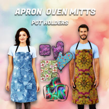 APRONS, SHERPA BLANKETS,OVEN MITTENS, GOLF TOWELS