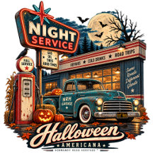 Night Service Halloween   Vintage Garage Americana