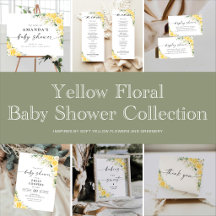 Elegant Yellow Floral Baby Shower Collection