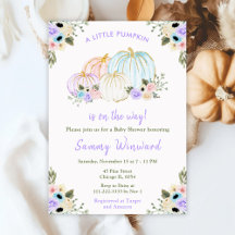 Cute Pastel Pumpkins Baby Shower